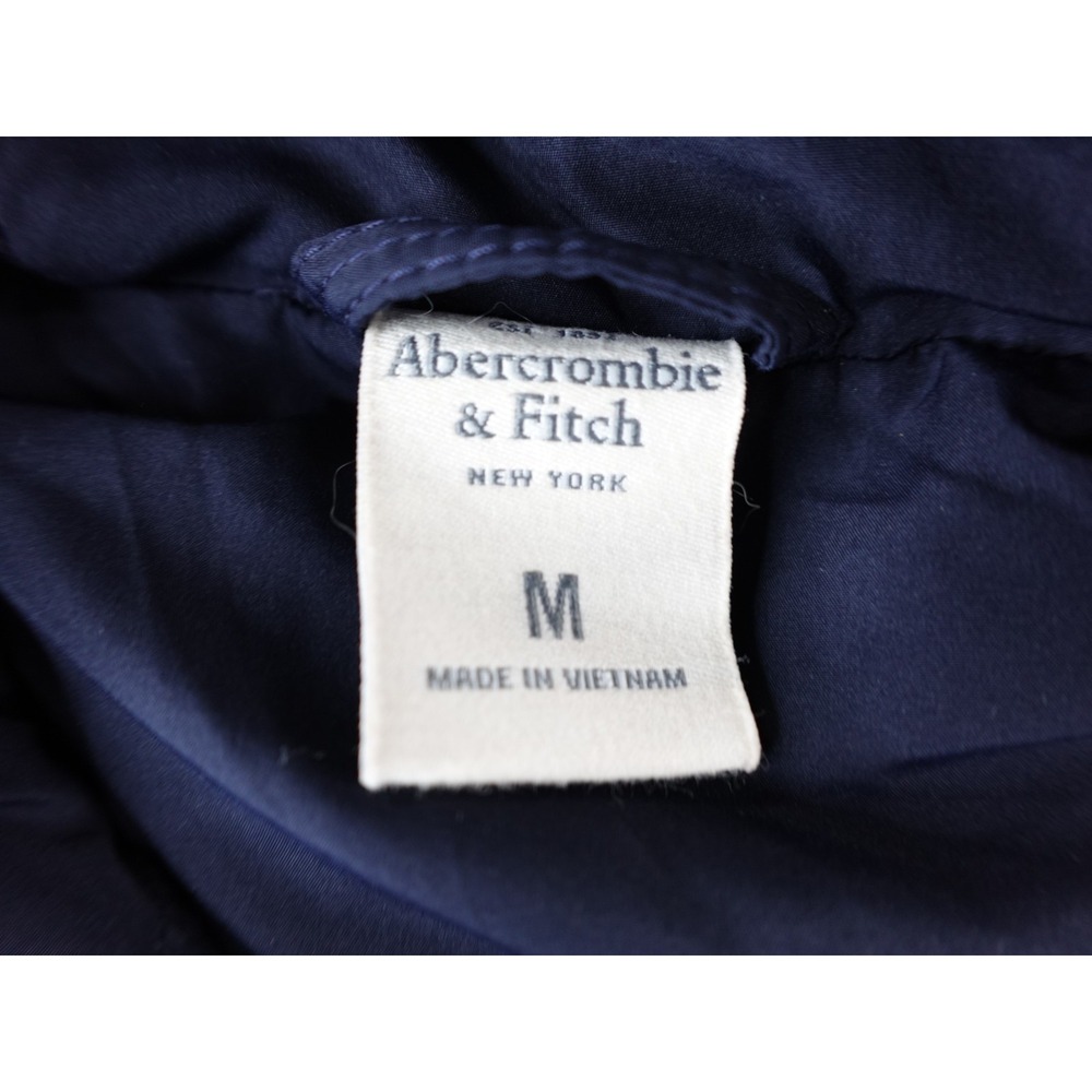 Abercrombie & Fitch Vest Blue Puffer Women's Size M Full Zip Moose Duck Down - Picture 7 of 10